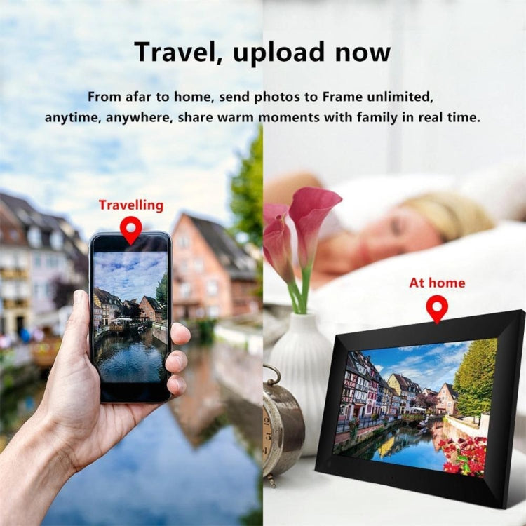 Cadre photo cloud WiFi écran IPS 10,1 pouces, RK3126C Quad Core jusqu’à 1,5GHz, 1GB+16GB, prise AU, US, EU, UK
