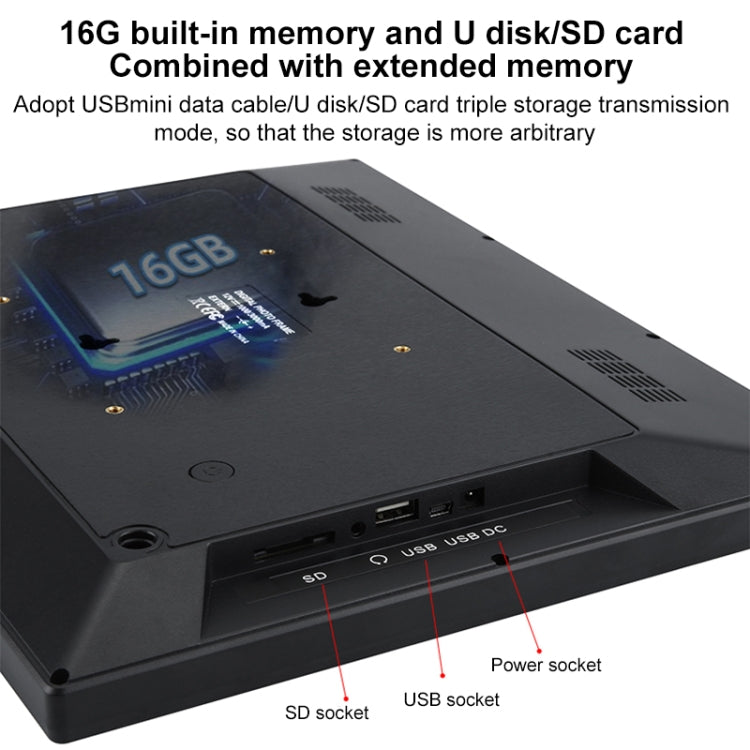 Cadre photo cloud WiFi IPS 15 pouces, RK3126C Quad Core jusqu'à 1,5 GHz, Android 6.0, 1 Go+16 Go, prise AU, prise US, prise EU, prise UK