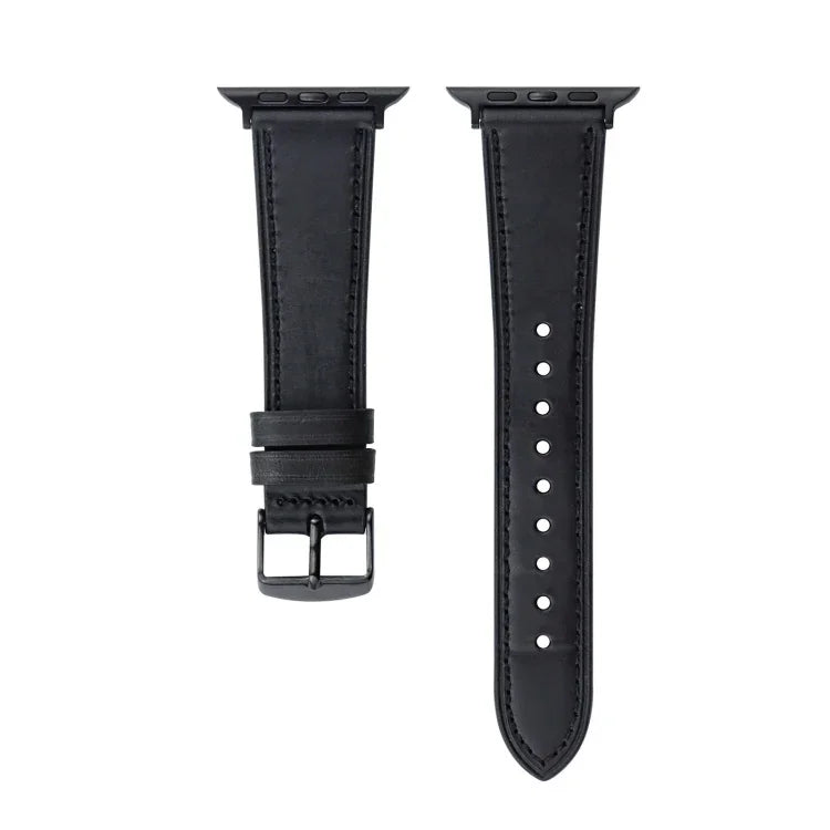 Bracelet de montre en cuir véritable Crazy Horse, pour Apple Watch Series 8&7 41mm / SE 2&6&SE&5&4 40mm, pour Apple Watch Ultra 49mm / Series 8&7 45mm / SE 2&6&SE&5&4 44mm