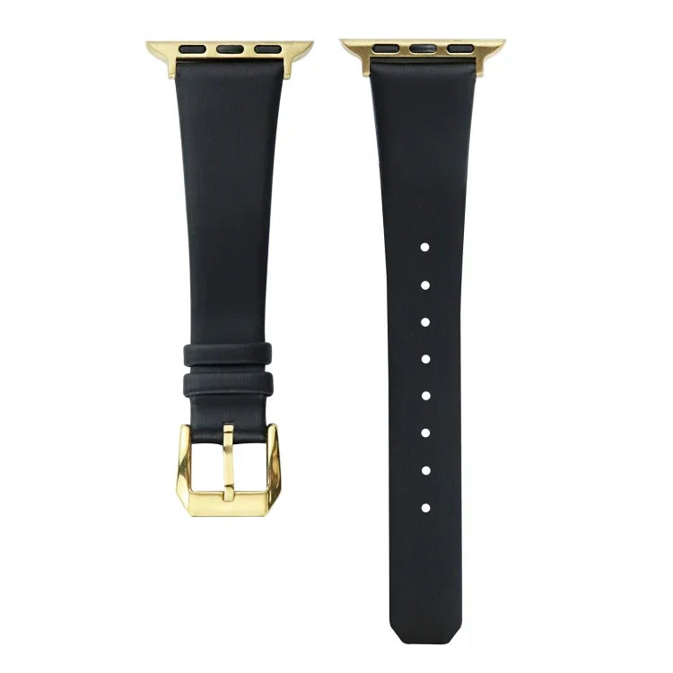 Bracelet en cuir soyeux, pour Apple Watch Series 8 et 7 41 mm / SE 2 et 6 et SE et 5 et 4 40 mm, pour Apple Watch Ultra 49 mm / Series 8 et 7 45 mm / SE 2 et 6 et SE et 5 et 4 44 mm
