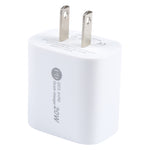 Chargeur rapide PD 20W USB-C/Type-C + QC 3.0 USB, spécification : prise US