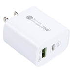 Chargeur rapide PD 20W USB-C/Type-C + QC 3.0 USB, spécification : prise US