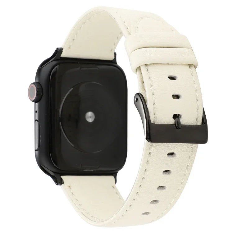 Cowhide Texture Leather Watchband, For Apple Watch Series 8&7 41mm / SE 2&6&SE&5&4 40mm / 3&2&1 38mm, For Apple Watch Series 7 45mm / 6 & SE & 5 & 4 44mm / 3 & 2 & 1 42mm, For Apple Watch Series 7 41mm / 6 & SE & 5 & 4 40mm / 3 & 2 & 1 38mm            ...