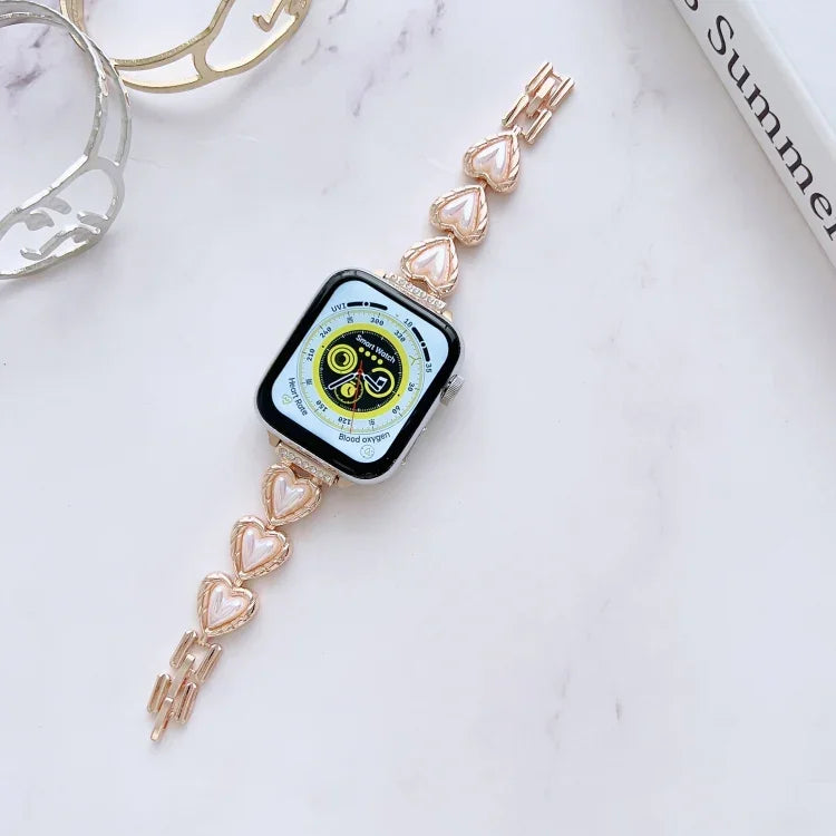 Bracelet de Montre en Métal, Pour Apple Watch Series 8&7 45mm / SE 2&6&SE&5&4 44mm, Pour Apple Watch Series 8&7 41mm / SE 2&6&SE&5&4 40mm