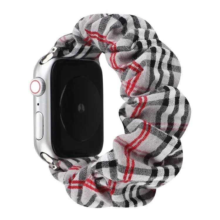 Bracelet de montre en tissu à motif floral à carreaux, pour Apple Watch Ultra 49 mm / Series 8&7 45 mm / SE 2&6&SE&5&4 44 mm / 3&2&1 42 mm, pour Apple Watch Series 8&7 41 mm / SE 2&6&SE&5&4 40 mm / 3&2&1 38 mm