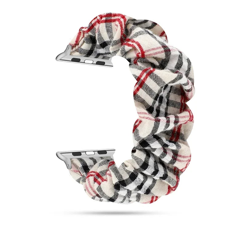 Bracelet de montre en tissu à motif floral à carreaux, pour Apple Watch Ultra 49 mm / Series 8&7 45 mm / SE 2&6&SE&5&4 44 mm / 3&2&1 42 mm, pour Apple Watch Series 8&7 41 mm / SE 2&6&SE&5&4 40 mm / 3&2&1 38 mm