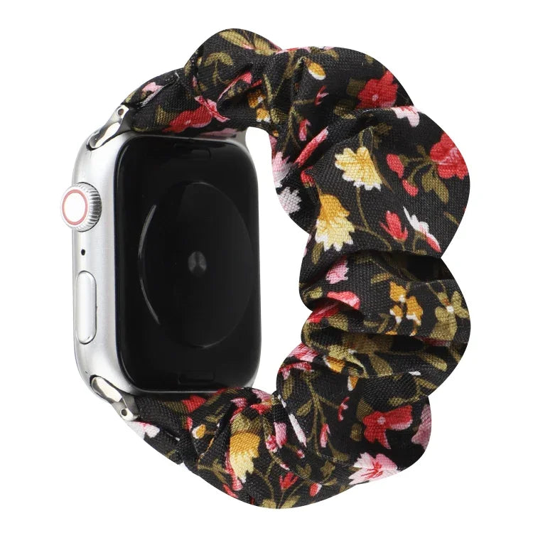 Bracelet de montre en tissu à motif floral à carreaux, pour Apple Watch Ultra 49 mm / Series 8&7 45 mm / SE 2&6&SE&5&4 44 mm / 3&2&1 42 mm, pour Apple Watch Series 8&7 41 mm / SE 2&6&SE&5&4 40 mm / 3&2&1 38 mm