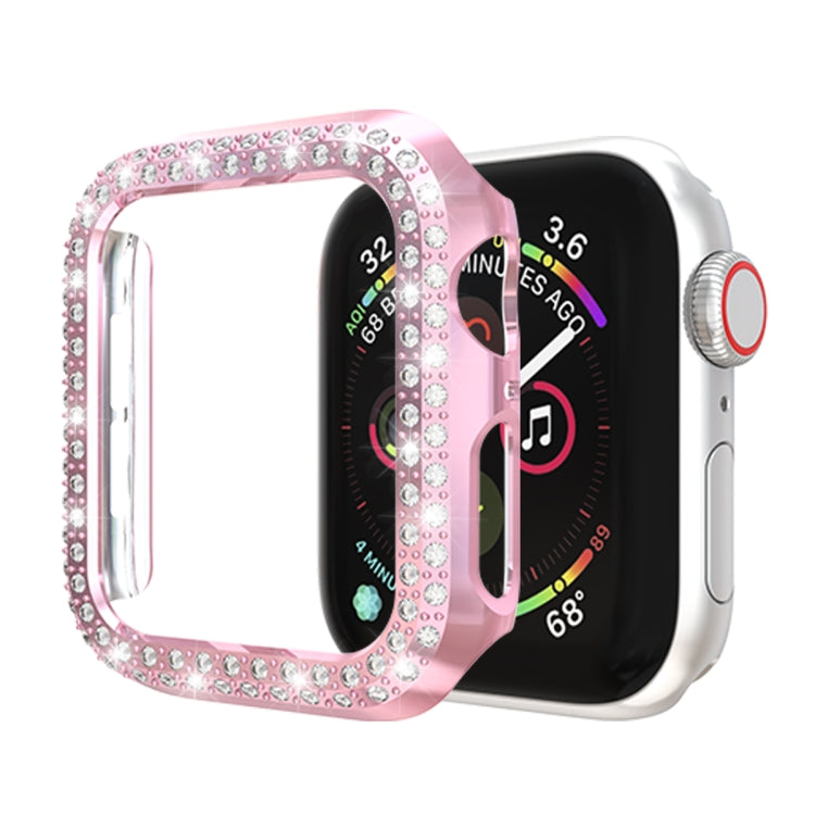 Coque de protection PC double rangée de diamants, Pour Apple Watch Series 6 / 5 / 4 / SE 2025 / 2023 / 2022 40mm, Pour Apple Watch Series 3 & 2 & 1 42mm