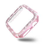 Coque de protection PC double rangée de diamants, Pour Apple Watch Series 6 / 5 / 4 / SE 2025 / 2023 / 2022 40mm, Pour Apple Watch Series 3 & 2 & 1 42mm