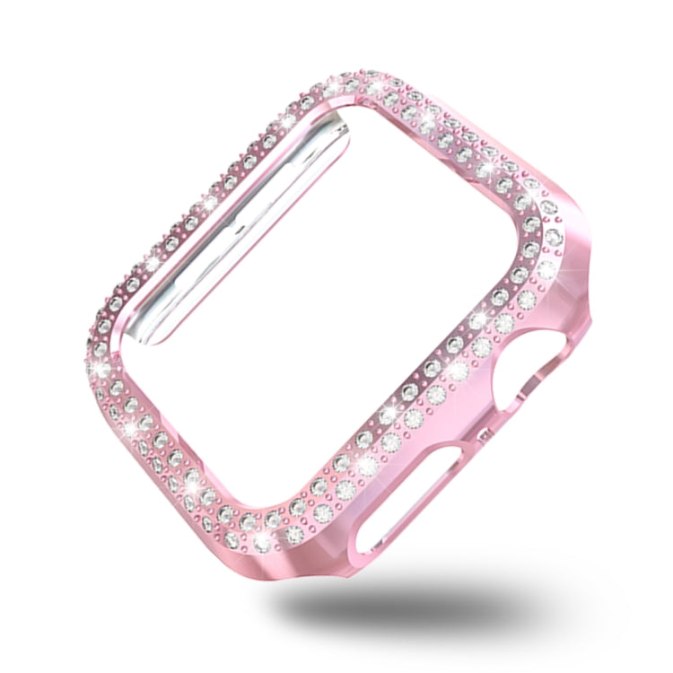 Coque de protection PC double rangée de diamants, Pour Apple Watch Series 6 / 5 / 4 / SE 2025 / 2023 / 2022 40mm, Pour Apple Watch Series 3 & 2 & 1 42mm