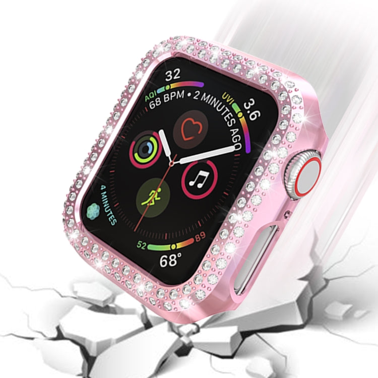 Coque de protection PC double rangée de diamants, Pour Apple Watch Series 6 / 5 / 4 / SE 2025 / 2023 / 2022 40mm, Pour Apple Watch Series 3 & 2 & 1 42mm