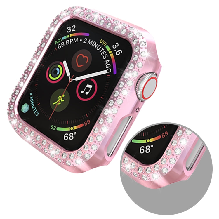 Coque de protection PC double rangée de diamants, Pour Apple Watch Series 6 / 5 / 4 / SE 2025 / 2023 / 2022 40mm, Pour Apple Watch Series 3 & 2 & 1 42mm