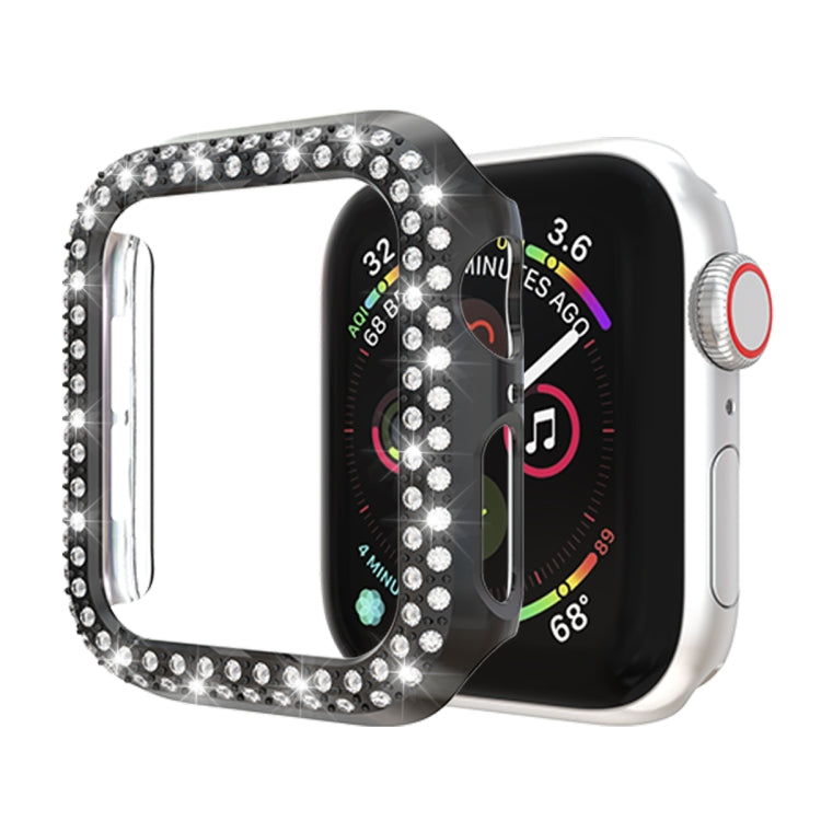 Coque de protection PC double rangée de diamants, Pour Apple Watch Series 6 / 5 / 4 / SE 2025 / 2023 / 2022 40mm, Pour Apple Watch Series 3 & 2 & 1 42mm
