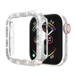 Coque de protection PC double rangée de diamants, Pour Apple Watch Series 6 / 5 / 4 / SE 2025 / 2023 / 2022 40mm, Pour Apple Watch Series 3 & 2 & 1 42mm