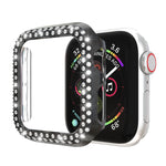 Coque de protection PC double rangée de diamants, Pour Apple Watch Series 6 / 5 / 4 / SE 2025 / 2023 / 2022 40mm, Pour Apple Watch Series 3 & 2 & 1 42mm