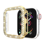 Coque de protection PC double rangée de diamants, Pour Apple Watch Series 6 / 5 / 4 / SE 2025 / 2023 / 2022 40mm, Pour Apple Watch Series 3 & 2 & 1 42mm