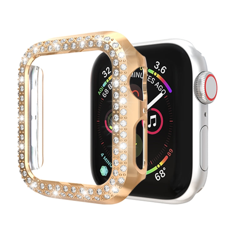 Coque de protection PC double rangée de diamants, Pour Apple Watch Series 6 / 5 / 4 / SE 2025 / 2023 / 2022 40mm, Pour Apple Watch Series 3 & 2 & 1 42mm
