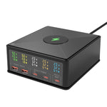 Chargeur multi-ports 868H 6 en 1 160 W avec 3 ports USB-C PD + 2 ports USB QC3.0, 868H