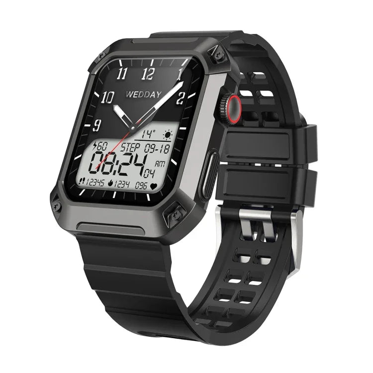 Montre connectée Rogbid Tank S2 avec écran IPS de 1,83 pouces, compatible avec les appels Bluetooth / la surveillance de la tension artérielle / du sommeil, S2 (Noir)