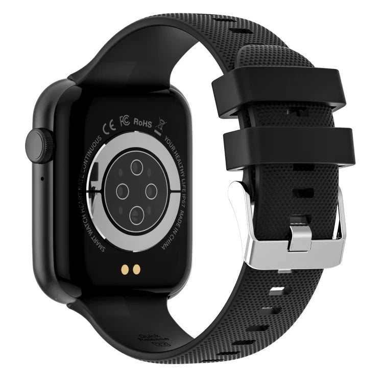 Montre connectée HT15 avec bracelet en silicone de 1,85 pouce, étanche IP67, compatible avec les appels Bluetooth et le suivi du sommeil.