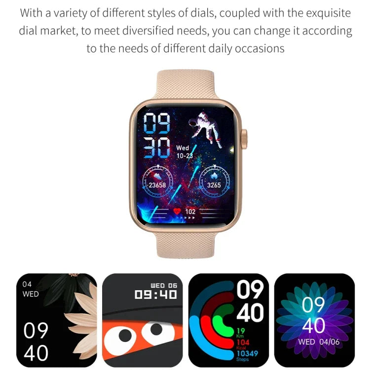 Montre connectée HT15 avec bracelet en silicone de 1,85 pouce, étanche IP67, compatible avec les appels Bluetooth et le suivi du sommeil.