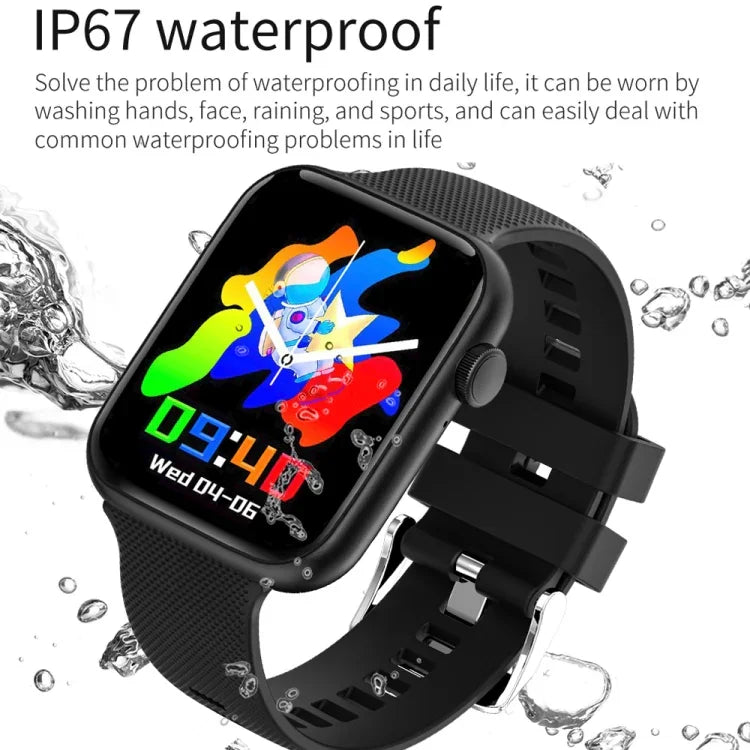 Montre connectée HT15 avec bracelet en silicone de 1,85 pouce, étanche IP67, compatible avec les appels Bluetooth et le suivi du sommeil.