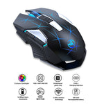 Souris sans fil lumineuse colorée HXSJ T300 7 touches 2400DPI 2.4G, T300 Noir, T300 Blanc