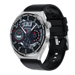 Montre intelligente étanche IP67 HDT 3 Max 1,6 pouces avec bracelet en silicone, prise en charge des appels Bluetooth / NFC, bracelet en silicone (noir), bracelet en silicone (argent)