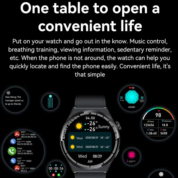 Montre intelligente étanche IP67 HDT 3 Max 1,6 pouces avec bracelet en silicone, prise en charge des appels Bluetooth / NFC, bracelet en silicone (noir), bracelet en silicone (argent)