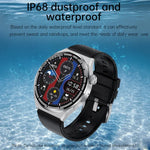 Montre intelligente étanche IP67 HDT 3 Max 1,6 pouces avec bracelet en silicone, prise en charge des appels Bluetooth / NFC, bracelet en silicone (noir), bracelet en silicone (argent)