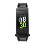 K50+ Montre intelligente étanche avec bracelet en cuir de 0,96 pouce, écouteurs détachables, compatible avec les appels Bluetooth, bracelet en cuir (noir)