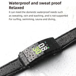 K50+ Montre intelligente étanche avec bracelet en cuir de 0,96 pouce, écouteurs détachables, compatible avec les appels Bluetooth, bracelet en cuir (noir)
