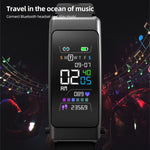 K50+ Montre intelligente étanche avec bracelet en cuir de 0,96 pouce, écouteurs détachables, compatible avec les appels Bluetooth, bracelet en cuir (noir)
