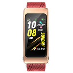 K20 Bracelet en silicone de 1,14 pouce Écouteurs Détachable Montre intelligente étanche supportant les appels Bluetooth, Bracelet en silicone (Noir Or rose)