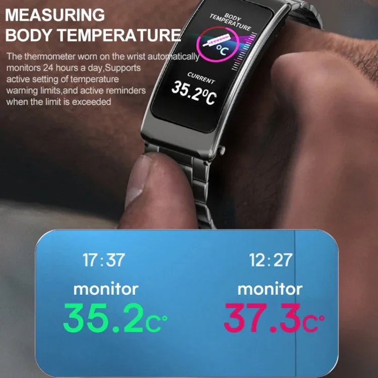 K20 Bracelet en silicone de 1,14 pouce Écouteurs Détachable Montre intelligente étanche supportant les appels Bluetooth, Bracelet en silicone (Noir Or rose)