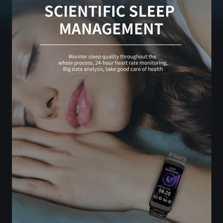 K20 Bracelet en silicone de 1,14 pouce Écouteurs Détachable Montre intelligente étanche supportant les appels Bluetooth, Bracelet en silicone (Noir Or rose)