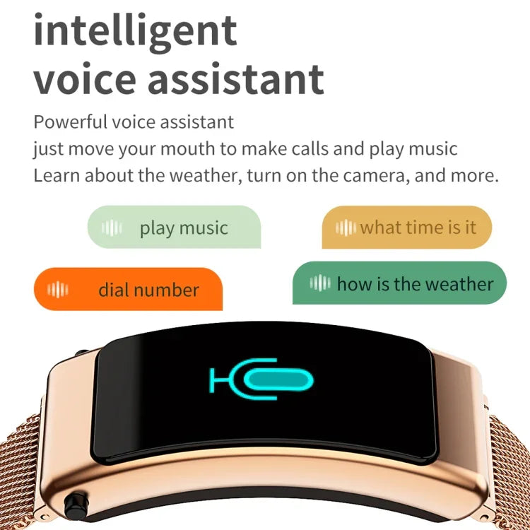 K50 Montre intelligente étanche IP67 avec écouteurs, bracelet en silicone 1,08 pouce, prise en charge des appels Bluetooth, bracelet en silicone (noir), bracelet en silicone (noir argent)