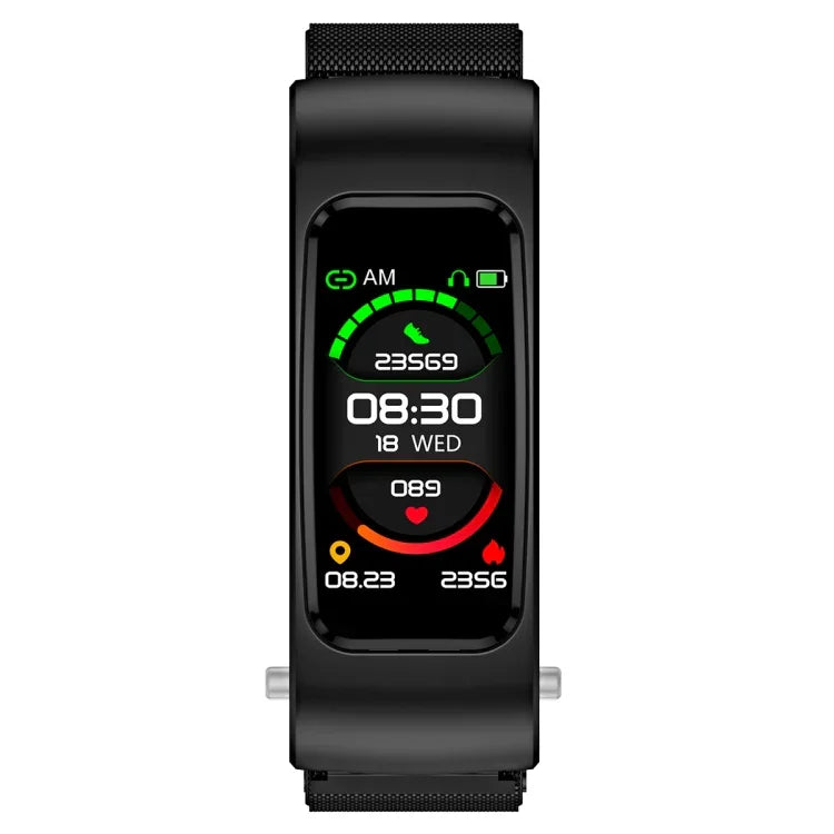 Montre Intelligente K60 1,08 pouce avec Bande en Acier, Écouteurs Détachables, Étanche à Vie, Support Appel Bluetooth, Bande en Acier (Noir)