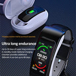 Montre Intelligente K60 1,08 pouce avec Bande en Acier, Écouteurs Détachables, Étanche à Vie, Support Appel Bluetooth, Bande en Acier (Noir)
