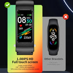 Montre Intelligente K60 1,08 pouce avec Bande en Acier, Écouteurs Détachables, Étanche à Vie, Support Appel Bluetooth, Bande en Acier (Noir)