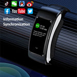 Montre Intelligente K60 1,08 pouce avec Bande en Acier, Écouteurs Détachables, Étanche à Vie, Support Appel Bluetooth, Bande en Acier (Noir)