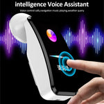 Montre Intelligente K60 1,08 pouce avec Bande en Acier, Écouteurs Détachables, Étanche à Vie, Support Appel Bluetooth, Bande en Acier (Noir)