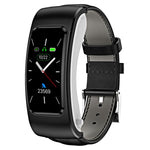 K60 Montre intelligente étanche avec bracelet en cuir de 1,08 pouce, écouteurs détachables, prise en charge des appels Bluetooth, bracelet en cuir (noir argent), bracelet en cuir (marron), bracelet en cuir (noir), bracelet en cuir (marron argent)