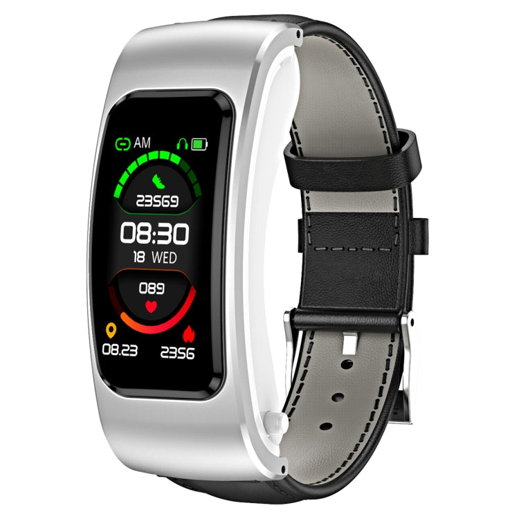 K60 Montre intelligente étanche avec bracelet en cuir de 1,08 pouce, écouteurs détachables, prise en charge des appels Bluetooth, bracelet en cuir (noir argent), bracelet en cuir (marron), bracelet en cuir (noir), bracelet en cuir (marron argent)