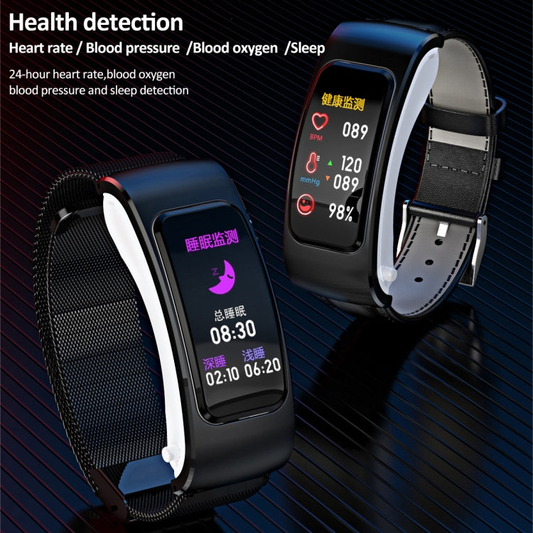 K60 Montre intelligente étanche avec bracelet en cuir de 1,08 pouce, écouteurs détachables, prise en charge des appels Bluetooth, bracelet en cuir (noir argent), bracelet en cuir (marron), bracelet en cuir (noir), bracelet en cuir (marron argent)