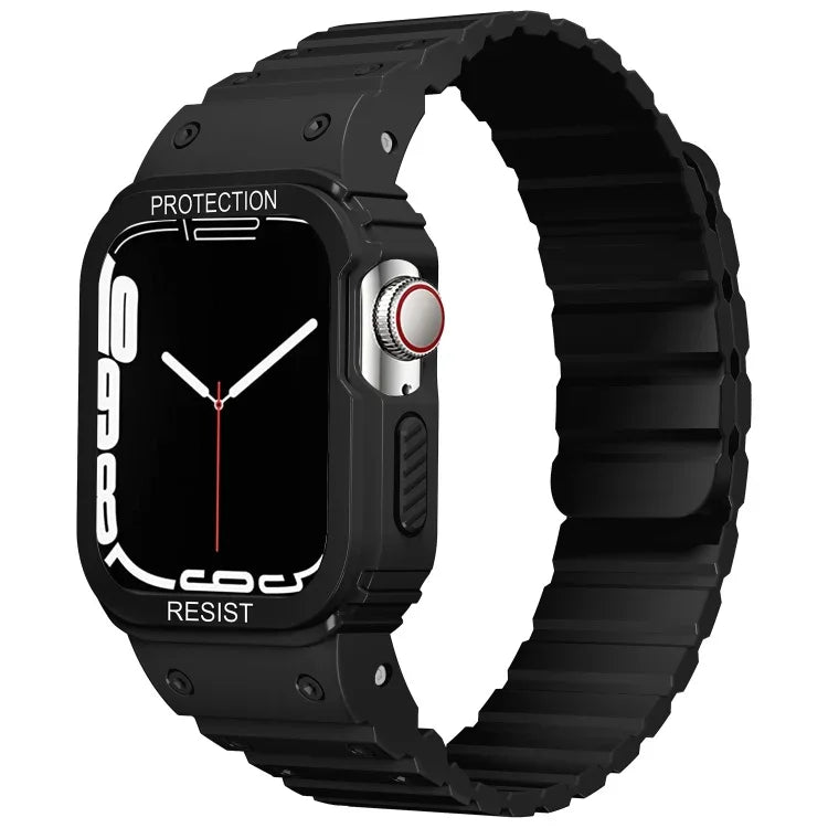 Bracelet de montre en silicone avec cadre intégré, pour Apple Watch Series 8&7 41mm / SE 2&6&SE&5&4 40mm, pour Apple Watch Ultra 49mm, pour Apple Watch Series 8&7 45mm / SE 2&6&SE&5&4 44mm