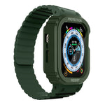 Silicone Integrated Frame Watch Band, For Apple Watch Series 8&7 41mm / SE 2&6&SE&5&4 40mm, For Apple Watch Ultra 49mm, For Apple Watch Series 8&7 45mm / SE 2&6&SE&5&4 44mm