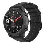 Bracelet de montre en cuir véritable ciré à l'huile, pour Amazfit GTR 47mm / Pace / Stratos, pour Amazfit 2 Stratos, pour Ticwatch Pro / E2 / S2, pour Pebble Gen 1, pour Pebble Time