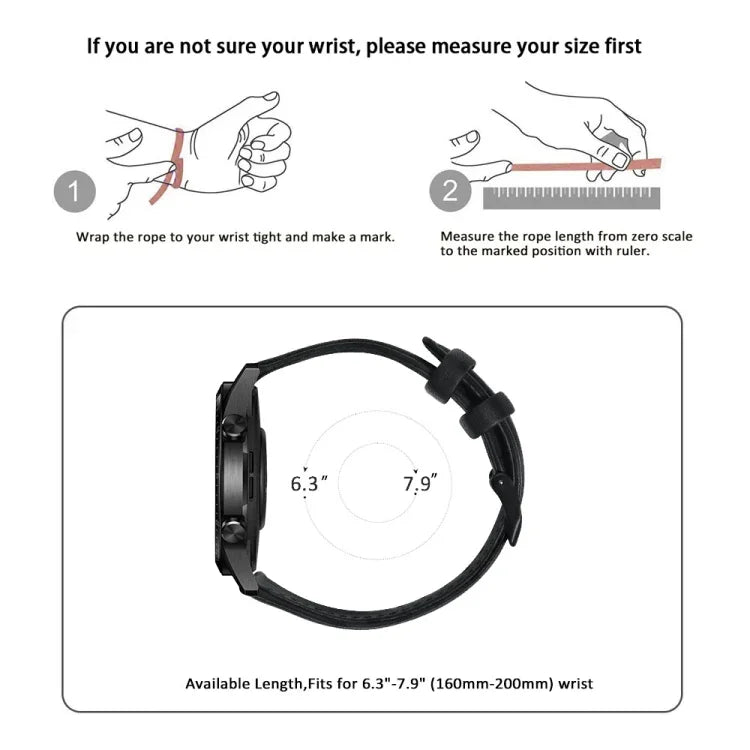 Bracelet de montre en cuir véritable ciré à l'huile, pour Amazfit GTR 47mm / Pace / Stratos, pour Amazfit 2 Stratos, pour Ticwatch Pro / E2 / S2, pour Pebble Gen 1, pour Pebble Time