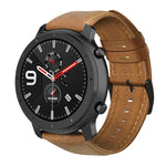 Bracelet de montre en cuir véritable ciré à l'huile, pour Amazfit GTR 47mm / Pace / Stratos, pour Amazfit 2 Stratos, pour Ticwatch Pro / E2 / S2, pour Pebble Gen 1, pour Pebble Time